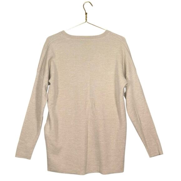J.Crew Merino Wool Oversized V-Neck Sweater Tan Neutral w/ Pockets | Small - Picture 12 of 12
